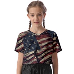 Flag Usa American Flag Kids  Basic Tee by uniart180623