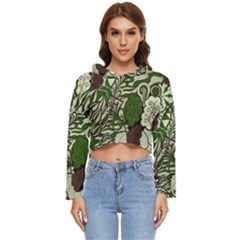 Texture Ornament Pattern Seamless Paisley Women s Lightweight Cropped Hoodie by uniart180623