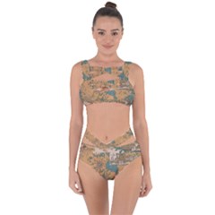 World Map Travel Pattern Architecture Bandaged Up Bikini Set  by uniart180623