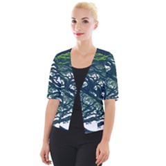 Tree Leaf Green Forest Wood Natural Nature Cropped Button Cardigan by Ravend