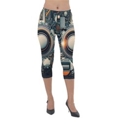 Technology Robot Internet Processor Lightweight Velour Capri Leggings  by Ravend