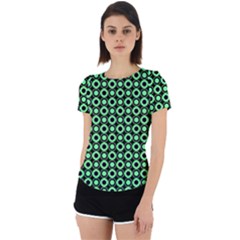 Mazipoodles Green Donuts Polka Dot Back Cut Out Sport Tee by Mazipoodles