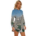 Building Sea Architecture Marina Womens Long Sleeve Shirt Dress View3