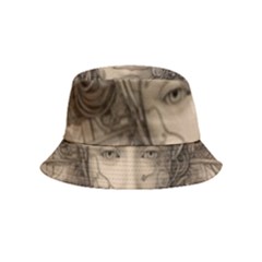 Cyborg Robot Future Drawing Poster Inside Out Bucket Hat (kids) by Ravend