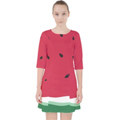 Minimalist Summer Watermelon Wallpaper Quarter Sleeve Pocket Dress by Ravend