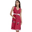 Minimalist Summer Watermelon Wallpaper Sleeveless Dress With Pocket View3