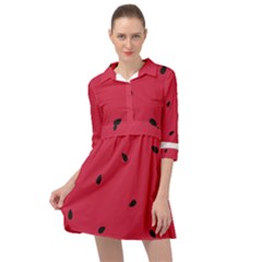 Minimalist Summer Watermelon Wallpaper Mini Skater Shirt Dress by Ravend