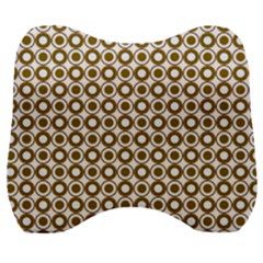 Mazipoodles Olive White Donuts Polka Dot Velour Head Support Cushion by Mazipoodles