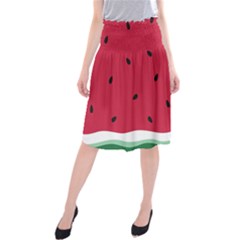 Minimalist Summer Watermelon Wallpaper Midi Beach Skirt by Ravend