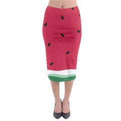 Minimalist Summer Watermelon Wallpaper Midi Pencil Skirt by Ravend