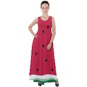 Minimalist Summer Watermelon Wallpaper Empire Waist Velour Maxi Dress View1