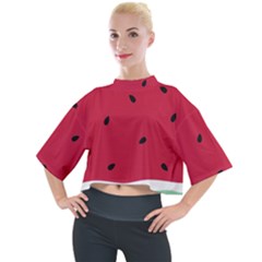 Minimalist Summer Watermelon Wallpaper Mock Neck Tee by Ravend