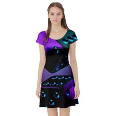 3d Ludo Game,gambling Short Sleeve Skater Dress by Bangk1t