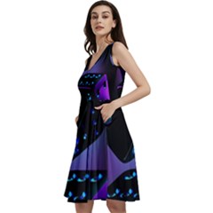 3d Ludo Game,gambling Sleeveless V-neck Skater Dress With Pockets by Bangk1t