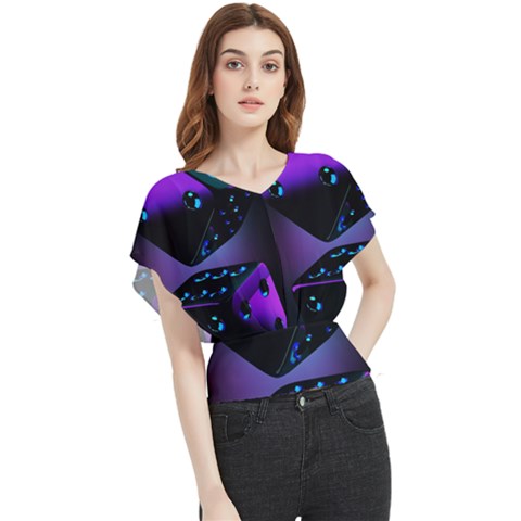 3d Ludo Game,gambling Butterfly Chiffon Blouse by Bangk1t