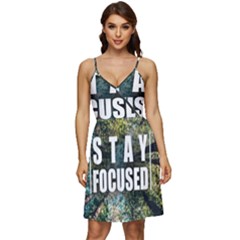 Stay Focused Focus Success Inspiration Motivational V-neck Pocket Summer Dress  by Bangk1t