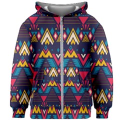 Pattern Colorful Aztec Kids  Zipper Hoodie Without Drawstring by Ravend