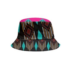 Abstract Art Pattern Design Vintage Inside Out Bucket Hat (kids) by Ravend