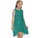 Painted green digital Wood Kids  Frill Swing Dress View3