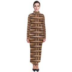 Brown Digital Straw - Country Side Turtleneck Maxi Dress by ConteMonfrey