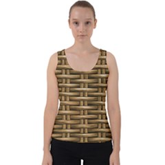 Brown Digital Straw - Country Side Velvet Tank Top by ConteMonfrey