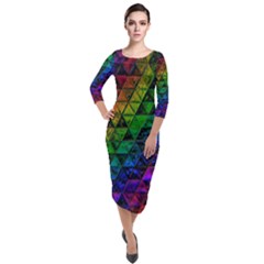 Pride Glass Quarter Sleeve Midi Velour Bodycon Dress by MRNStudios