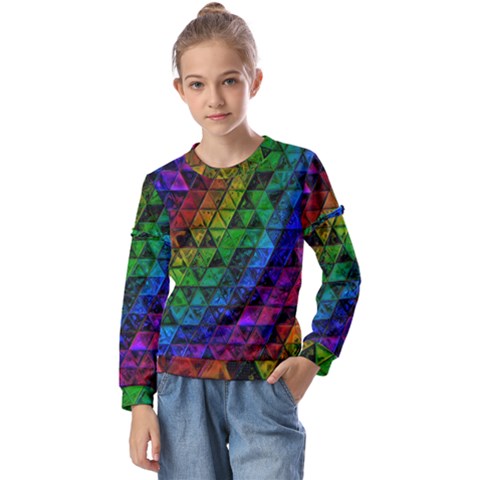 Pride Glass Kids  Long Sleeve Tee With Frill  by MRNStudios