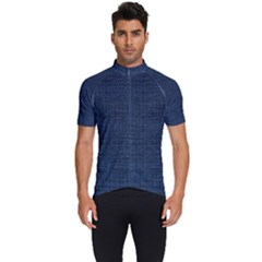 Digital Dark Blue Linen Men s Short Sleeve Cycling Jersey by ConteMonfrey