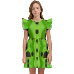 Abstract Geometric Modern Pattern Kids  Winged Sleeve Dress by dflcprintsclothing