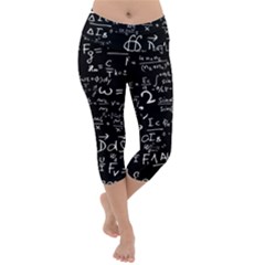 E=mc2 Text Science Albert Einstein Formula Mathematics Physics Lightweight Velour Capri Yoga Leggings by uniart180623