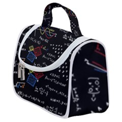 Black Background With Text Overlay Mathematics Formula Board Satchel Handbag by uniart180623