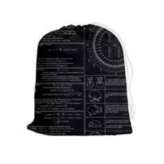 Black Background With Text Overlay Mathematics Trigonometry Drawstring Pouch (xl) by uniart180623