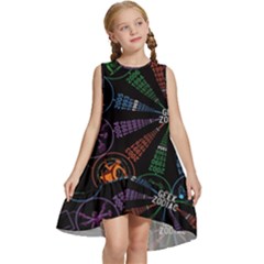 Zodiac Geek Kids  Frill Swing Dress by uniart180623