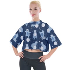 Bear Pattern Patterns Planet Animals Mock Neck Tee by uniart180623