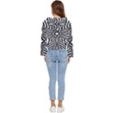 Fractal Star Mandala Black And White Women s Lightweight Cropped Hoodie View4