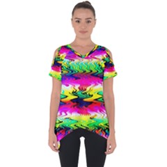 Waves Of Color Cut Out Side Drop Tee by uniart180623