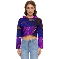 Colorful Abstract Background Creative Digital Art Colorful Geometric Artwork Women s Lightweight Cropped Hoodie by uniart180623