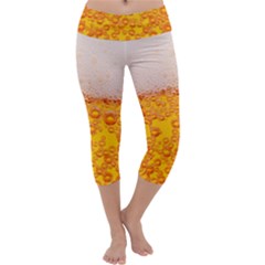 Beer Texture Drinks Texture Capri Yoga Leggings by uniart180623