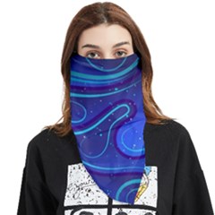 Spiral Shape Blue Abstract Face Covering Bandana (triangle) by uniart180623