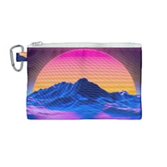 Sun Ultra Artistic 3d Illustration Sunset Canvas Cosmetic Bag (medium) by uniart180623