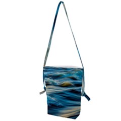 Waves Abstract Folding Shoulder Bag by uniart180623