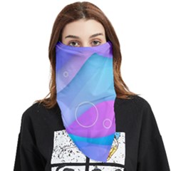 Colorful Blue Purple Wave Face Covering Bandana (triangle) by uniart180623