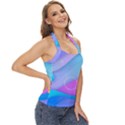 Colorful Blue Purple Wave Basic Halter Top View3