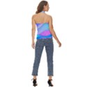 Colorful Blue Purple Wave Basic Halter Top View4