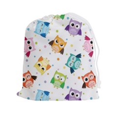 Owl Bird Drawstring Pouch (2xl) by uniart180623