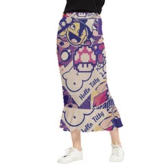 Retro Cartoon Titty Parody Maxi Fishtail Chiffon Skirt by uniart180623