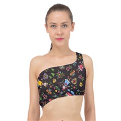 Cartoon Texture Spliced Up Bikini Top  by uniart180623