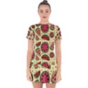 Watermelon Pattern Slices Fruit Drop Hem Mini Chiffon Dress View1