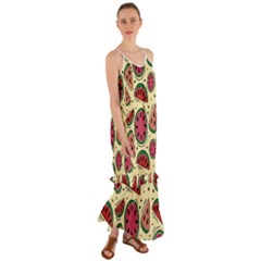 Watermelon Pattern Slices Fruit Cami Maxi Ruffle Chiffon Dress by uniart180623