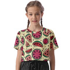 Watermelon Pattern Slices Fruit Kids  Basic Tee by uniart180623